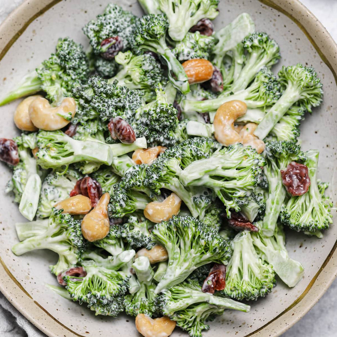 Broccoli And Cauliflower Salad - Red Wine Vinaigrette Dressing