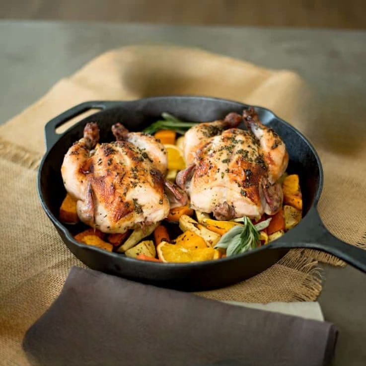 Grilled & Spiced Cornish Hens