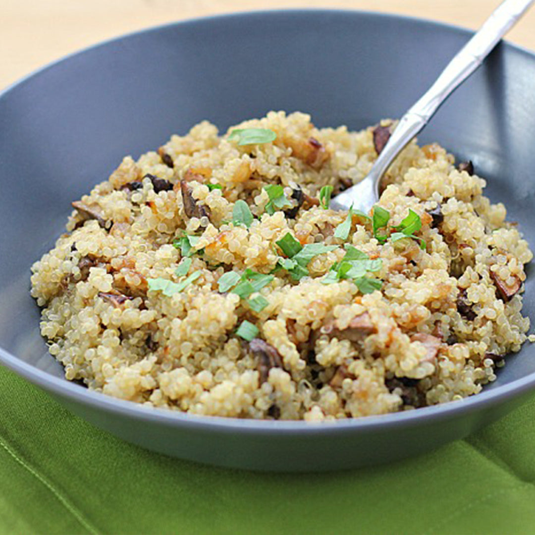 Quinoa With Onions & Mushrooms