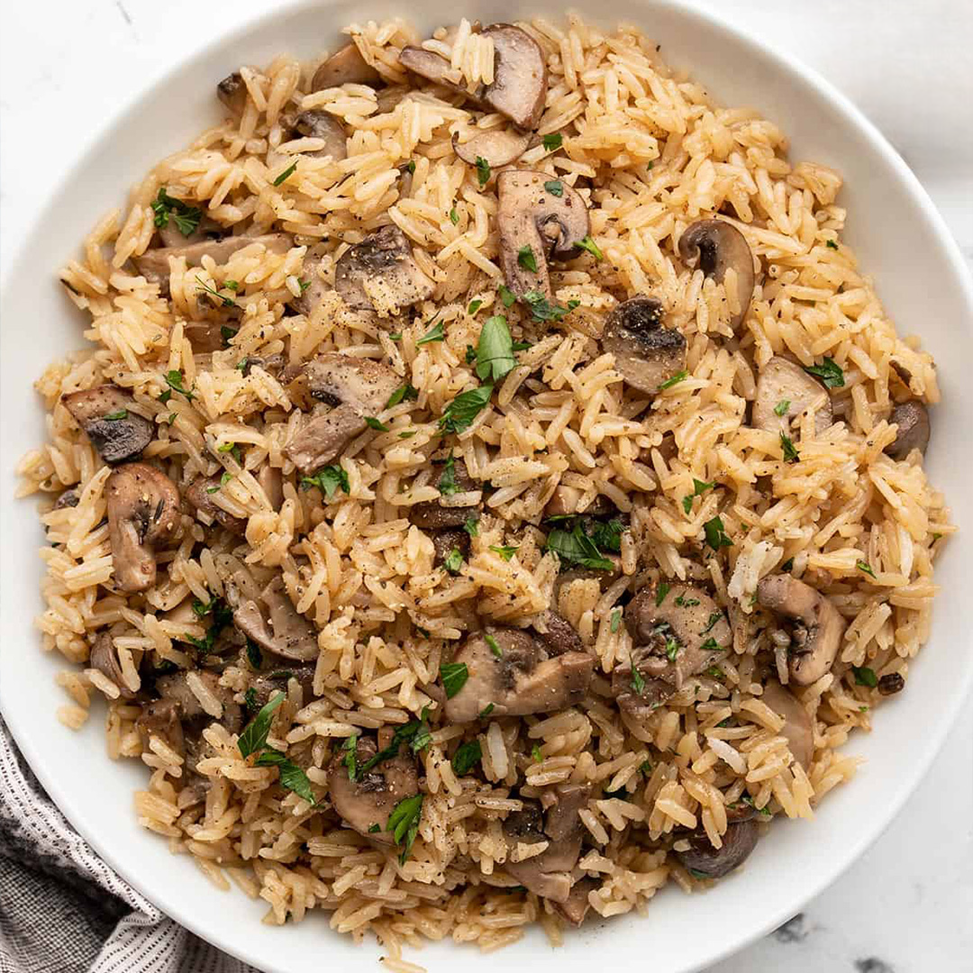 Rice With Onions & Mushrooms