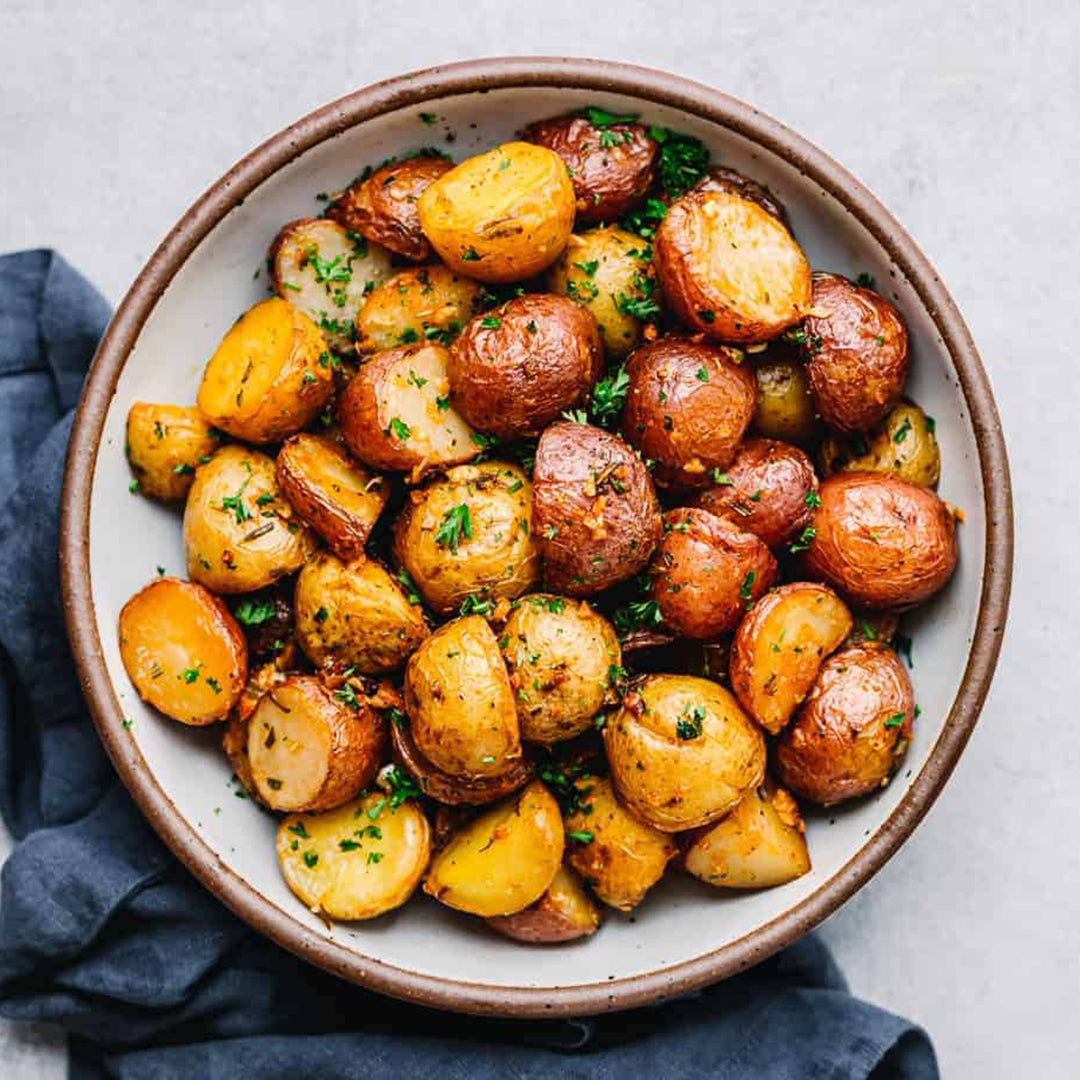 Roasted Herb Marbled Baby Potatoes